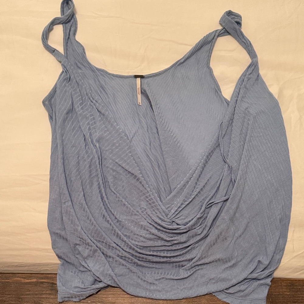Free People Light Blue Draped Tank Top